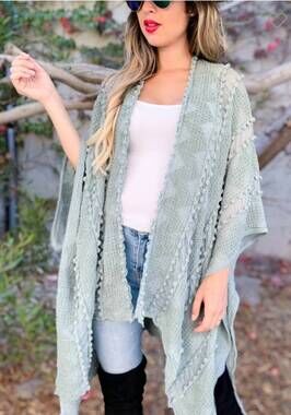 NEW ELSEY sage kimono cardigan in grey